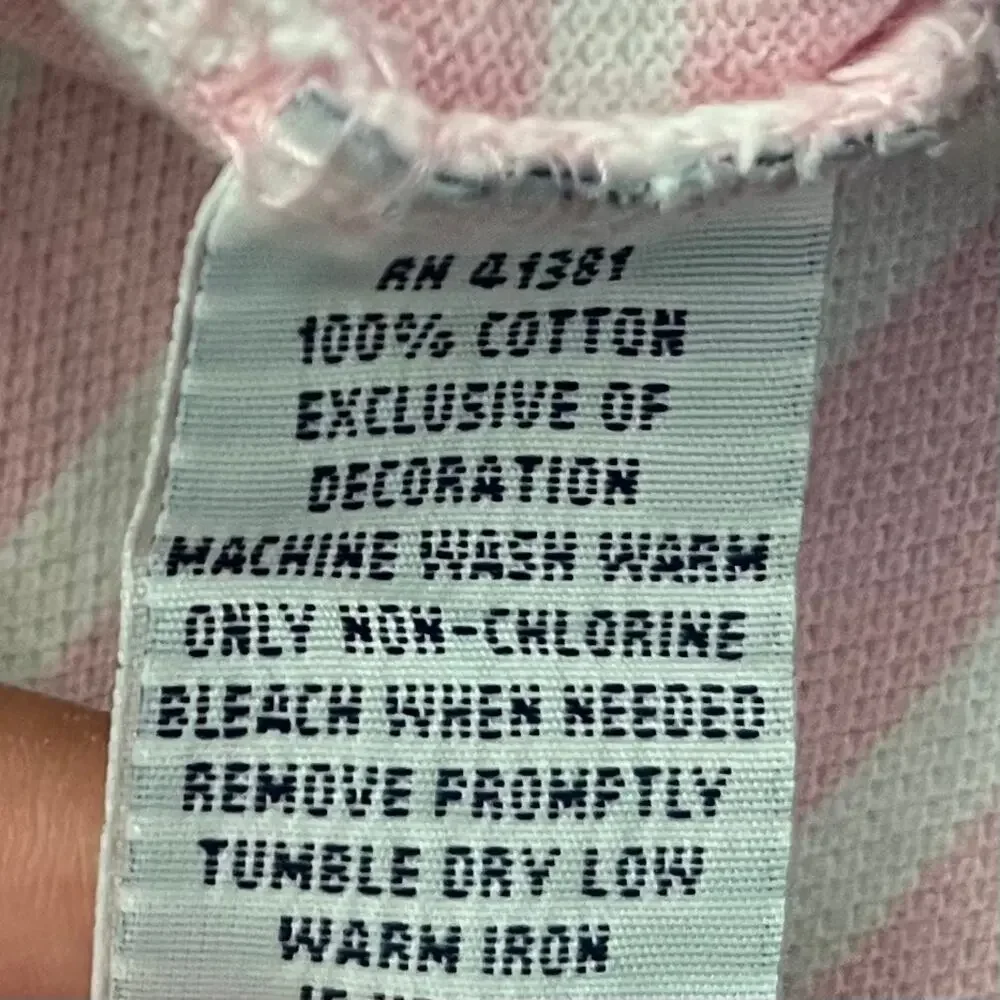 Polo Ralph Lauren Men’s L Custom Fit Pink White Stripe Cotton Polo Shirt Pony